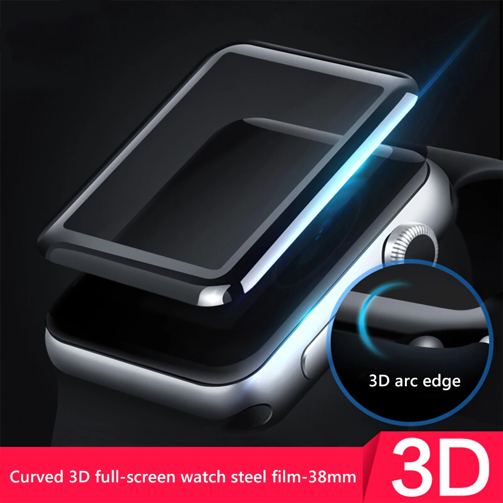 3D закаленное стекло для Apple Watch Series 1 2 3 4 защитная пленка экрана часов 44 мм 40 38 42 iPhone