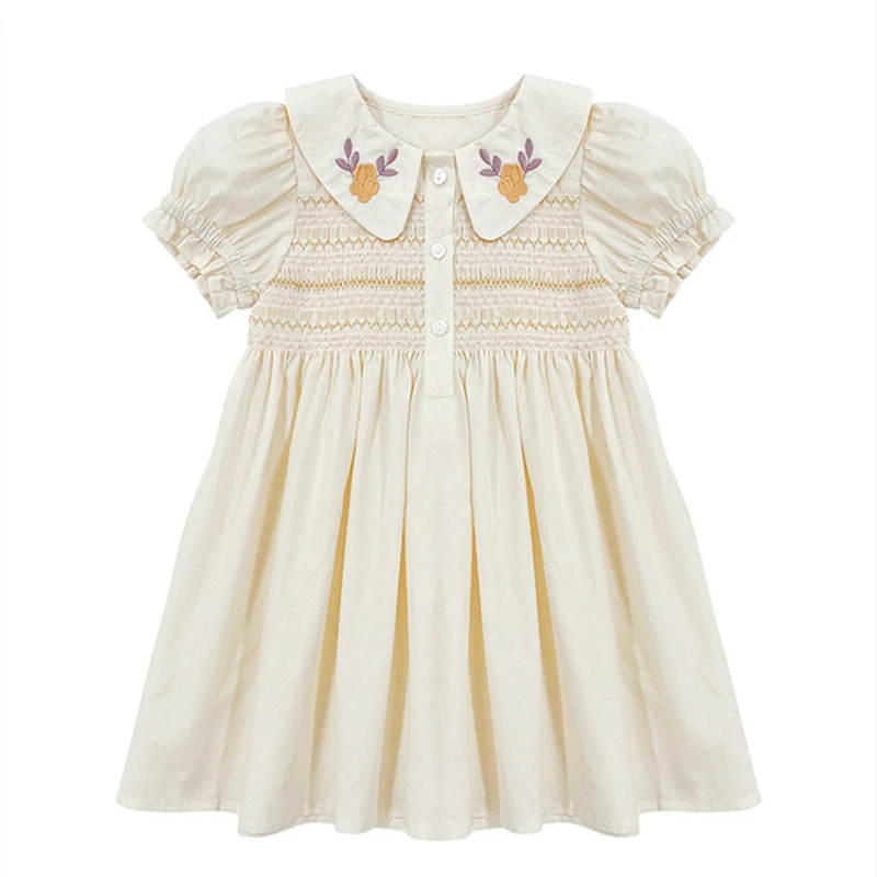 Kids Smocking Dresses For Toddler Girl Handmade Smocked Frock Infant Peter Pan Collar Embroidery Dress Children Boutique Clothes
Kids Smocking Dresses For Toddler Girl Handmade Smocked Frock Infant Peter Pan Collar Embroidery Dress Children Boutique Clothes