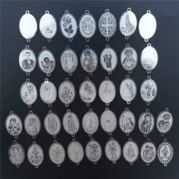 

Stainless Steel Connectors Christianity Catholicism Person Jesus Virgin Mary Italy Pray Diy Jewelry Findings Component 5pcs/lot