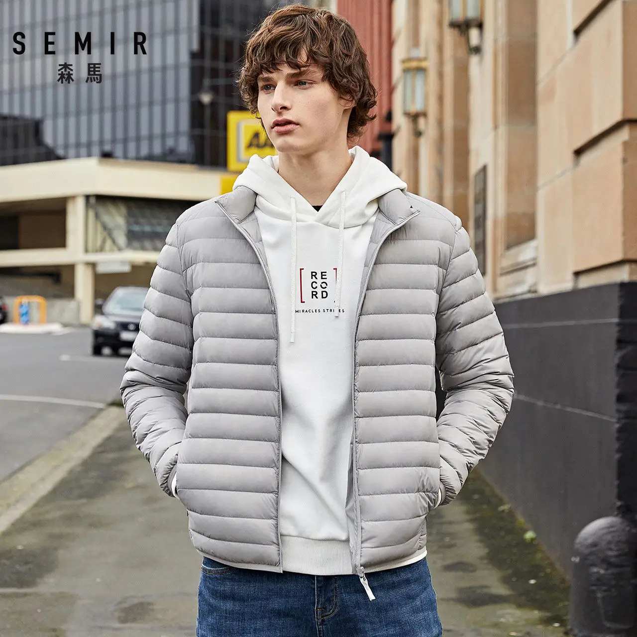 SEMIR пуховая куртка Для мужчин зимние 2020 портативность Теплые 90% белый пуховик на