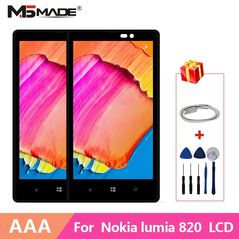 

4.3" LCD For Nokia Lumia 820 Display Touch Screen With Frame For Nokia 820 N820 Digitizer Glass Sensor Assembly Parts 800*480