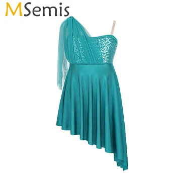 Girls Sequins Ballet Leotard Side Split Irregular Hem Figure Ice Skating Dress Modern Latin Lyrical Contemporary Dance Costume
Girls Sequins Ballet Leotard Side Split Irregular Hem Figure Ice Skating Dress Modern Latin Lyrical Contemporary Dance Costume
