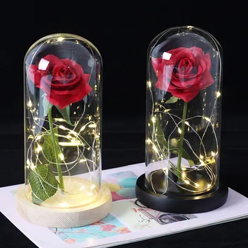 The New Beauty And The Beast Red Rose In A Glass Dome On A Wooden Base For Valentine's Gifts LED Rose Lamps Christmas
The New Beauty And The Beast Red Rose In A Glass Dome On A Wooden Base For Valentine's Gifts LED Rose Lamps Christmas