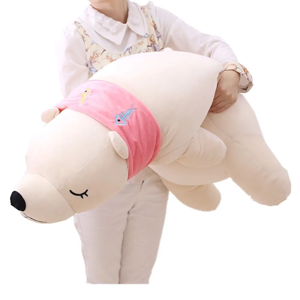 

Fancytrader 51'' Giant Stuffed Polar Bear Soft Plush Animal Bear Doll Lovely White Bears Toy Baby Present Hugging Pillow 130cm