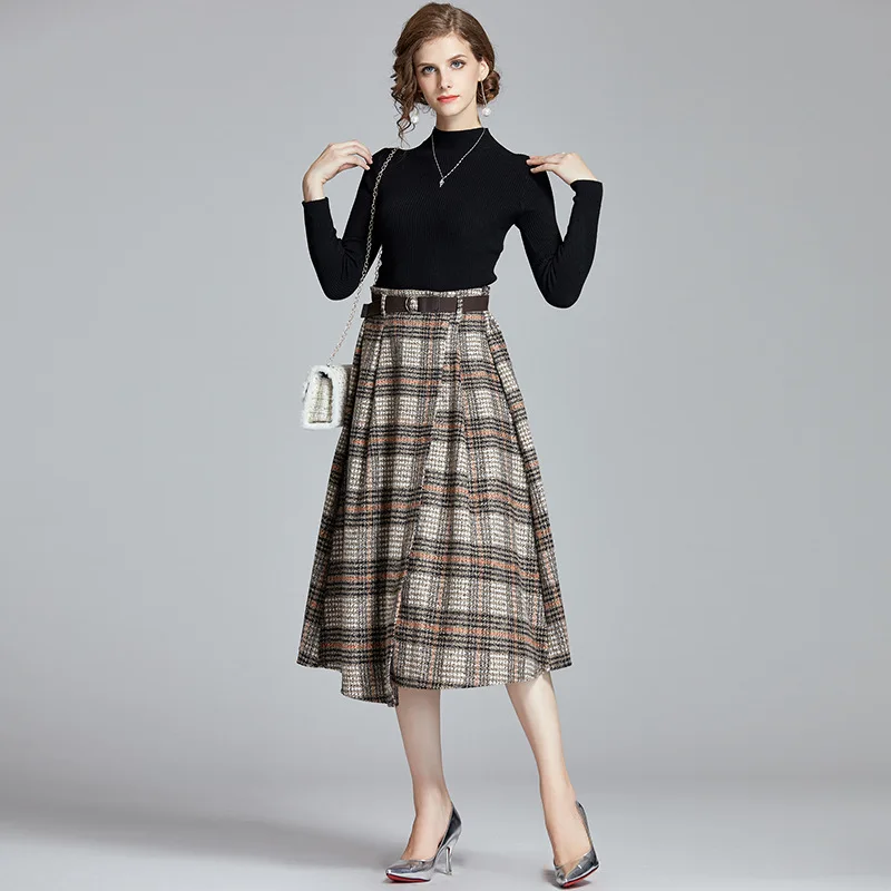 Irregular Retro Plaid Woolen Skirt + Knit Slim Fit Slimming Base Shirt (Delivery Belt)
Irregular Retro Plaid Woolen Skirt + Knit Slim Fit Slimming Base Shirt (Delivery Belt)