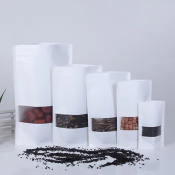 50pcs!High quality White Stand-up Kraft Paper Food Packaging Bag with Window, Nuts Cookie Candy Baking Tea ziplock bag
50pcs!High quality White Stand-up Kraft Paper Food Packaging Bag with Window, Nuts Cookie Candy Baking Tea ziplock bag