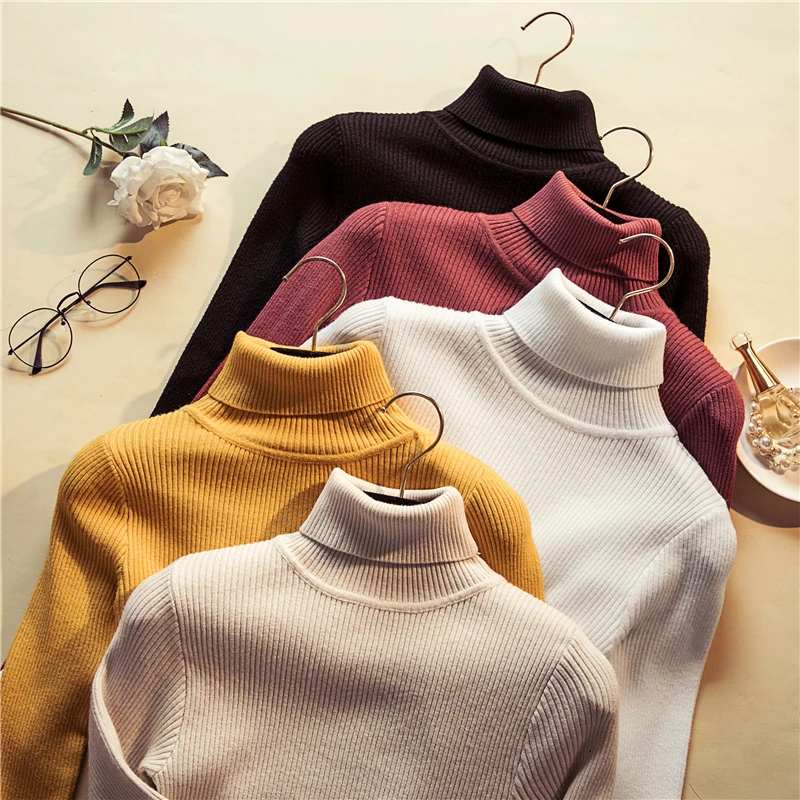 Autumn Winter 2019 Solid Turtleneck Pulover Women Sweater White Yellow Basic Long Sleeve Elastic Female Knitted Tops Pull Femme
Autumn Winter 2019 Solid Turtleneck Pulover Women Sweater White Yellow Basic Long Sleeve Elastic Female Knitted Tops Pull Femme