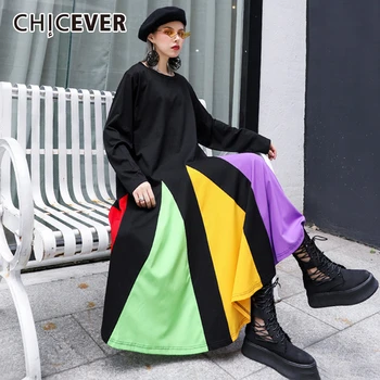 CHICEVER Patchwork Hit Color Dresses Women O Neck Long Sleeve Oversize Loose Midi Dress Female Spring Fashion Clothes 2020 New
CHICEVER Patchwork Hit Color Dresses Women O Neck Long Sleeve Oversize Loose Midi Dress Female Spring Fashion Clothes 2020 New
