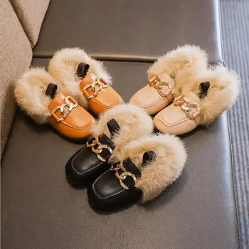 Autumn Winter Kids Warm Fur Shoes Boys Loafers Girls Flat Moccasins Shoes Size 21-30Soft PU Leather Children Shoes
Autumn Winter Kids Warm Fur Shoes Boys Loafers Girls Flat Moccasins Shoes Size 21-30Soft PU Leather Children Shoes