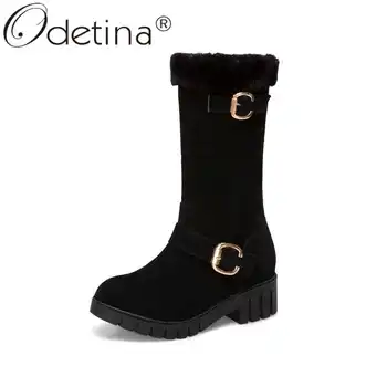 Odetina Women Fashion Platform Round Toe Slip On Mid Calf Boots Lady Buckle Strap Faux Suede Thick Fur Block Mid Heel Snow Boots
Odetina Women Fashion Platform Round Toe Slip On Mid Calf Boots Lady Buckle Strap Faux Suede Thick Fur Block Mid Heel Snow Boots