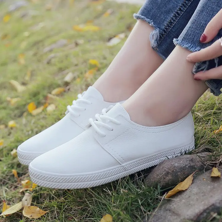2018 Spring New Style Versatile Base Flat Lace-up Small White Shoes Women's Korean-style-Style Leather Casual Board Shoes CHIC W
2018 Spring New Style Versatile Base Flat Lace-up Small White Shoes Women's Korean-style-Style Leather Casual Board Shoes CHIC W