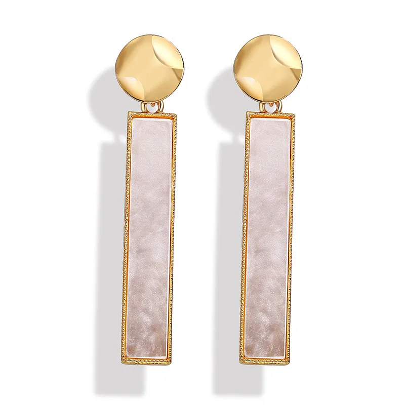 Cross border new earrings creative retro simple resin shell pattern long bar studs Rectangular Earrings for women
Cross border new earrings creative retro simple resin shell pattern long bar studs Rectangular Earrings for women