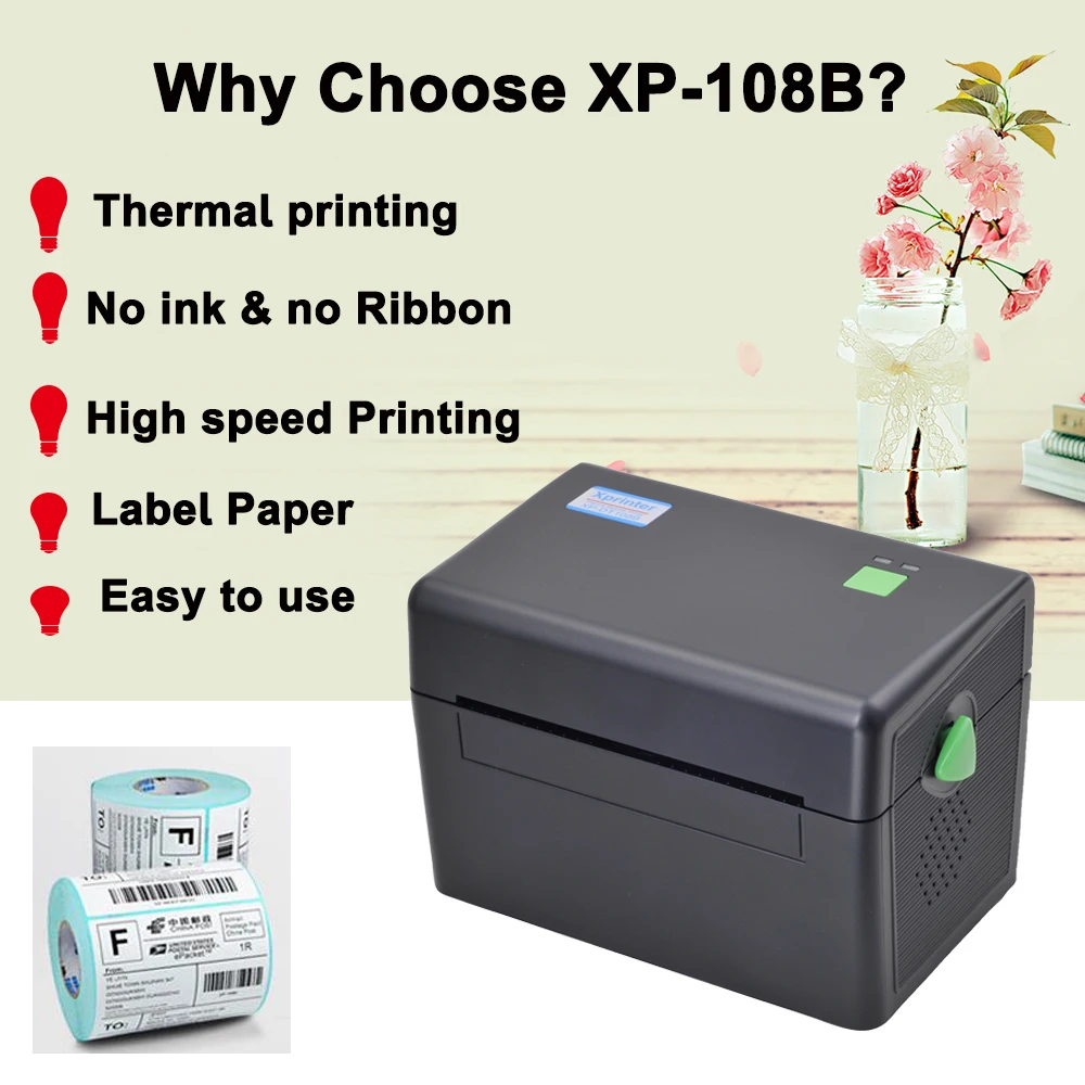 Xprinter 4 inch Thermal shipping label printer Compatible with mobile phone and computer No need ink and Ribbon
Xprinter 4 inch Thermal shipping label printer Compatible with mobile phone and computer No need ink and Ribbon