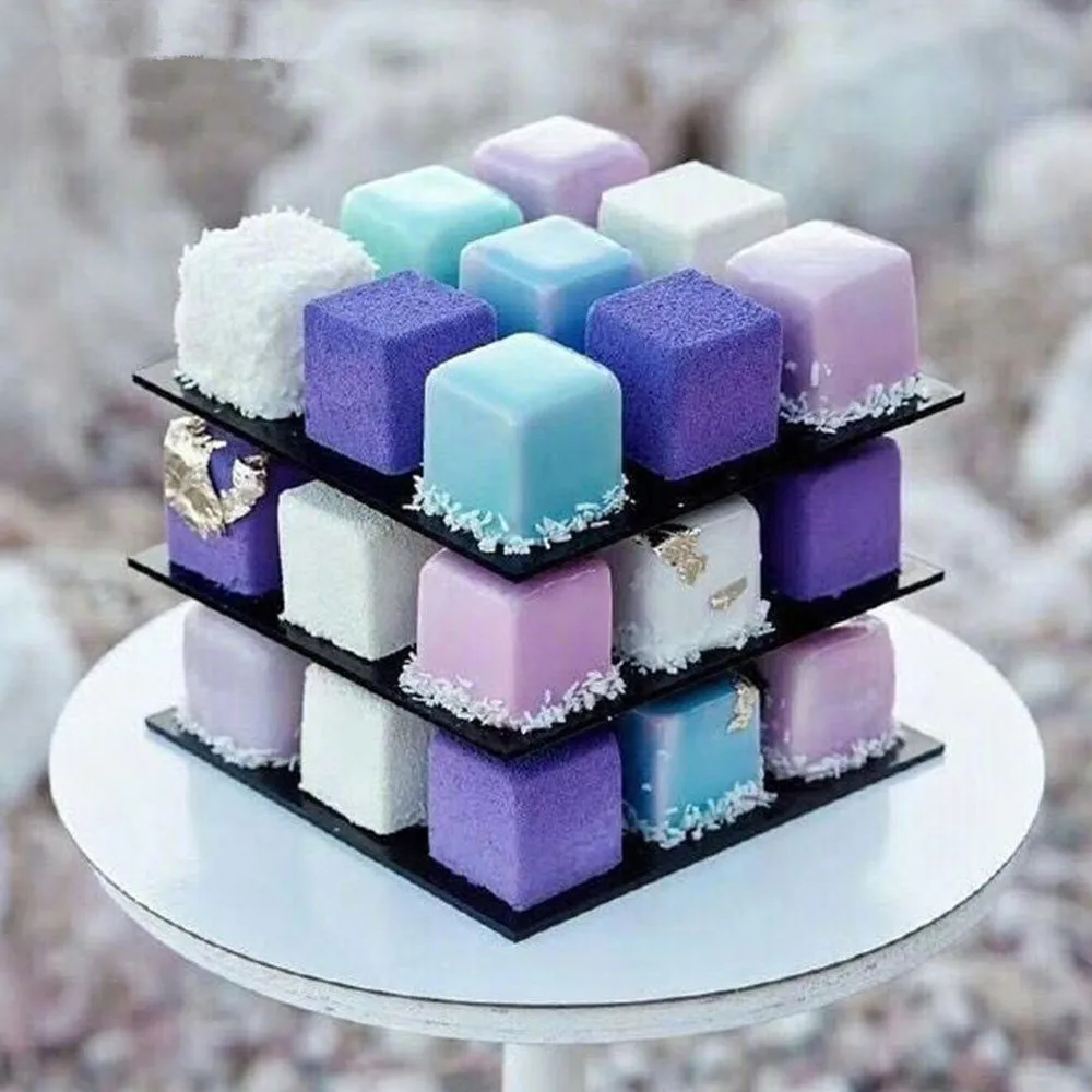 3D Metal Cube Cake Mold Three-layer Rotation Mousse Cake Dessert Fondant Decorating Cake Shop Bake Mold Tool
3D Metal Cube Cake Mold Three-layer Rotation Mousse Cake Dessert Fondant Decorating Cake Shop Bake Mold Tool