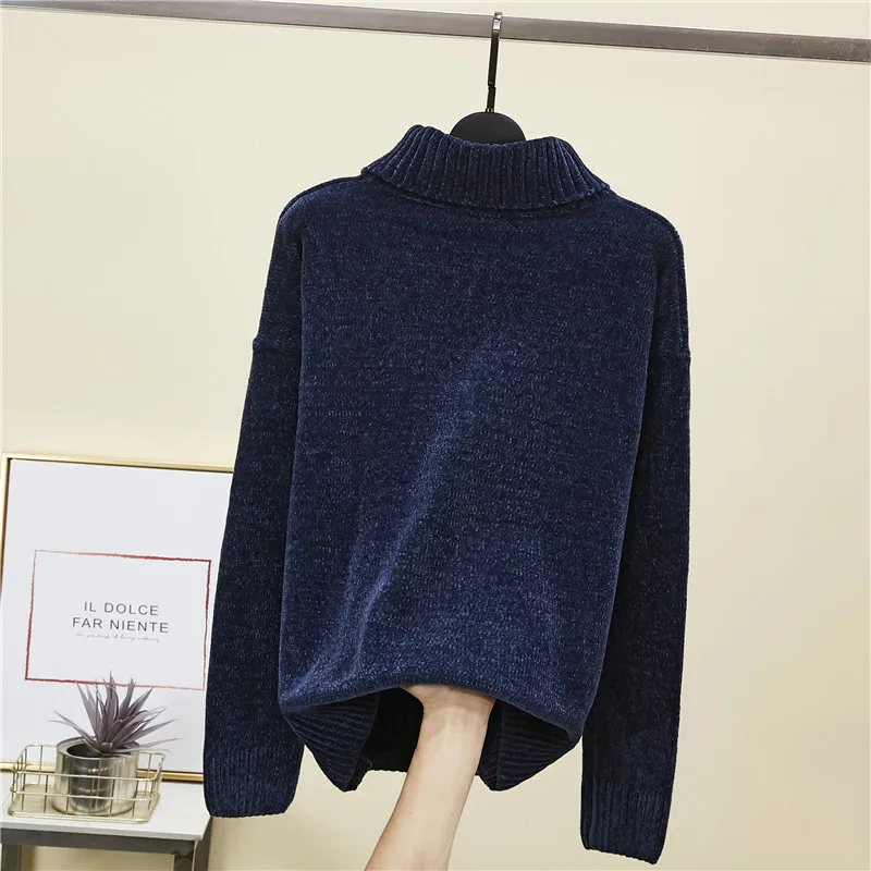 Chenille Women Oversize Basic Knitted Turtleneck Sweater Female Solid Turtleneck Collar Pullovers Warm 2018 New Arrival
Chenille Women Oversize Basic Knitted Turtleneck Sweater Female Solid Turtleneck Collar Pullovers Warm 2018 New Arrival