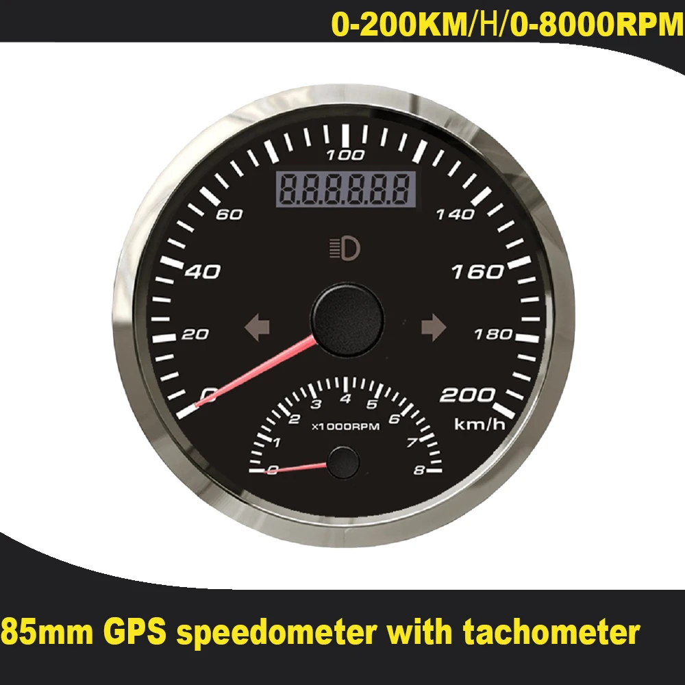 Автомобильный 85 мм GPS Спидометр 0-60 км/ч 0-125 км/ч 0-200 км/ч тахометр с GPS антенной левый правый Дальний свет сверхскоростной сигнал одометр 
Автомобильный 85 мм GPS Спидометр 0-60 км/ч 0-125 км/ч 0-200 км/ч тахометр с GPS антенной левый правый Дальний свет сверхскоростной сигнал одометр