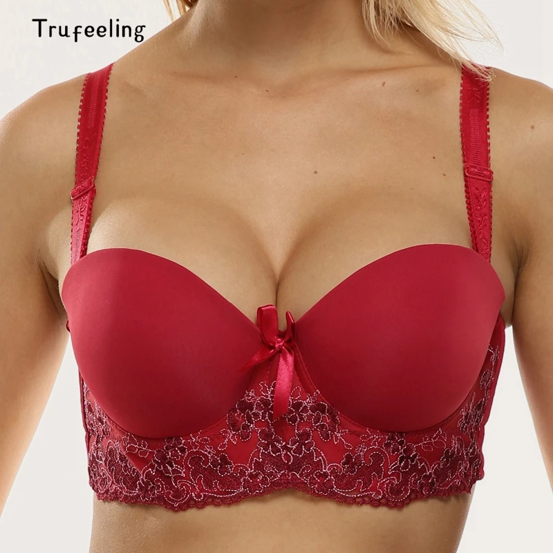 Trufeeling Floral Lace Emboridery Demi Bra for Women Sexy Push Up Lingerie Smooth 1/2 Cup Seamless Underwire Bra
Trufeeling Floral Lace Emboridery Demi Bra for Women Sexy Push Up Lingerie Smooth 1/2 Cup Seamless Underwire Bra