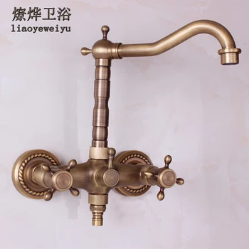 European Antique Faucet Hot and Cold Copper 4 fen 6 Points Wall Faucet Washing Machine for Hot and
European Antique Faucet Hot and Cold Copper 4 fen 6 Points Wall Faucet Washing Machine for Hot and