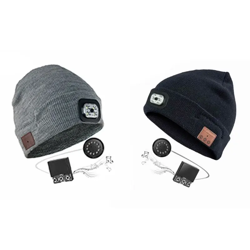 LED Headlight Wireless Beanie Hat with Handsfree Winter Warm Bluetooh 5.0 Rechargeable Unisex Knitted Musical Cap
LED Headlight Wireless Beanie Hat with Handsfree Winter Warm Bluetooh 5.0 Rechargeable Unisex Knitted Musical Cap