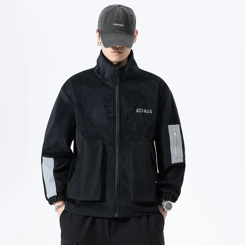 Men's Fashion Corduroy Color Block Collar Jacket Spring and Autumn Casual Loose Workwear Jacket Korean Style Mens Clothing
Men's Fashion Corduroy Color Block Collar Jacket Spring and Autumn Casual Loose Workwear Jacket Korean Style Mens Clothing