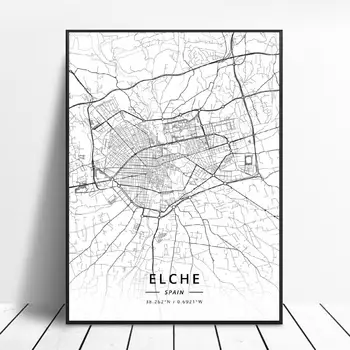 Elche Pamplona Vitoria-Gasteiz Madrid Albacete Santander Oviedo Spain Canvas Art Map Poster
Elche Pamplona Vitoria-Gasteiz Madrid Albacete Santander Oviedo Spain Canvas Art Map Poster