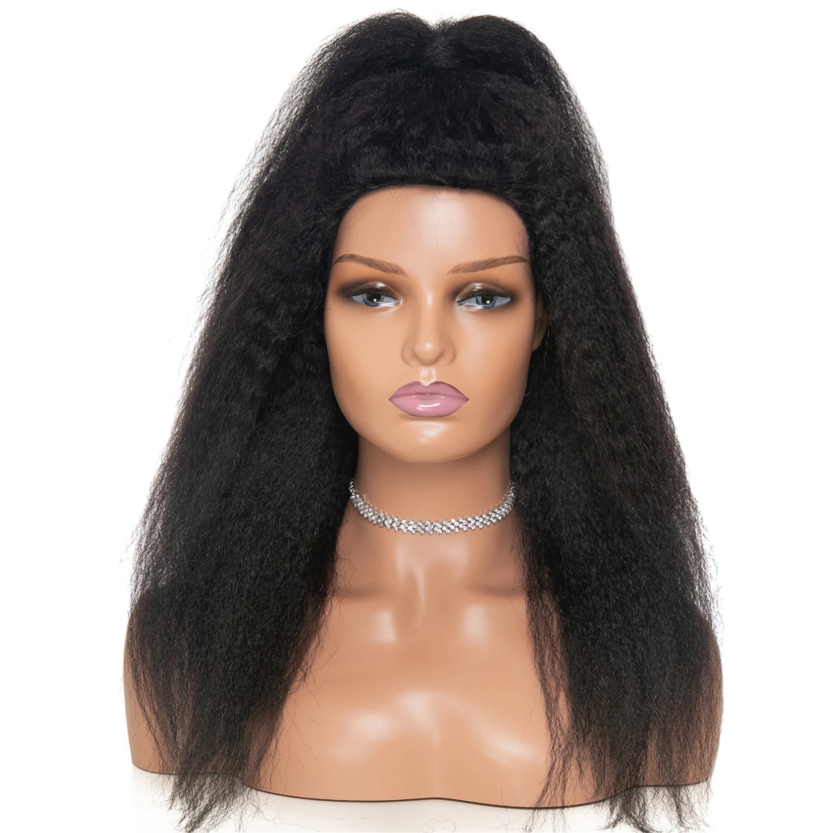 Generic 26 Inch Long Hair Wig Kinky Straight Human Hair Wigs Best