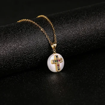 Trend Pearl Stainless Steel Color Zircon Cross Pendant Necklace For Women Initial CZ Necklace Religious Jewelry Gift
Trend Pearl Stainless Steel Color Zircon Cross Pendant Necklace For Women Initial CZ Necklace Religious Jewelry Gift