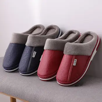 New Men Slippers Indoor Leather Winter Waterproof Warm Home Fur Women Slipper Male Couple Platform Shoes Fluffy Big Sizes 2019
New Men Slippers Indoor Leather Winter Waterproof Warm Home Fur Women Slipper Male Couple Platform Shoes Fluffy Big Sizes 2019