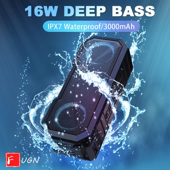 FUGN Bluetooth Speakers 16W Wireless Portable Bass Speaker IPX7 Waterproof with 20H Playtime for Travel Outdoor
FUGN Bluetooth Speakers 16W Wireless Portable Bass Speaker IPX7 Waterproof with 20H Playtime for Travel Outdoor