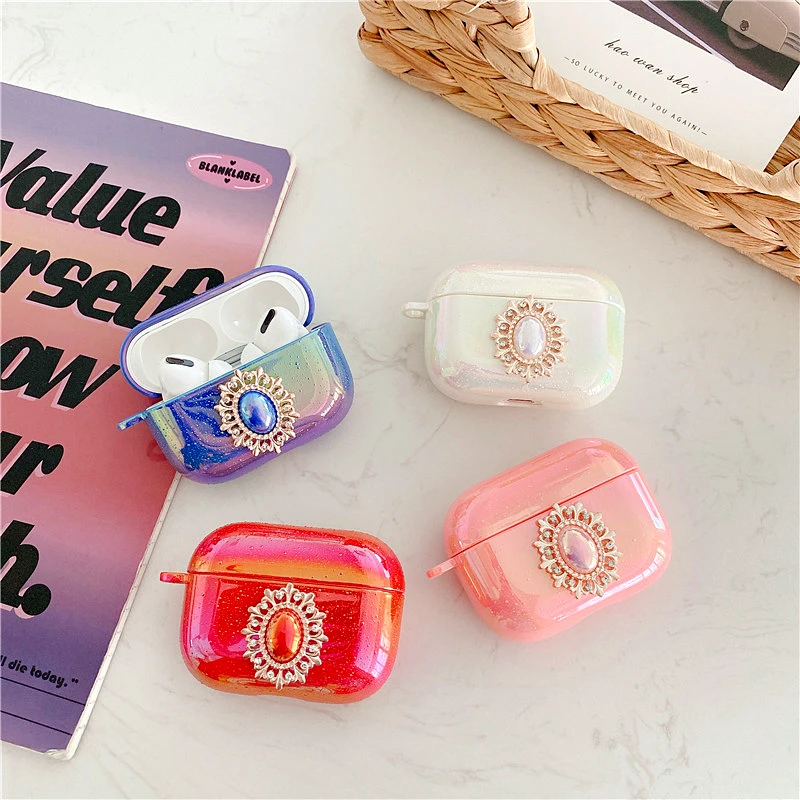 Luxury Laser Colorful Water Drop Rainbow Gem Pearl Hard Earphone Case For apple Airpods 2 Pro Wireless Bluetooth Headset Cover
Luxury Laser Colorful Water Drop Rainbow Gem Pearl Hard Earphone Case For apple Airpods 2 Pro Wireless Bluetooth Headset Cover