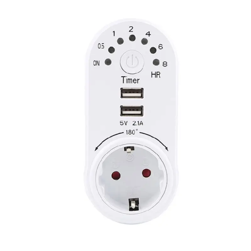 EU Plug Countdown Timer Socket Smart Control Dual USB Ports 180 degrees Rotation 8 Hour X4YD
EU Plug Countdown Timer Socket Smart Control Dual USB Ports 180 degrees Rotation 8 Hour X4YD
