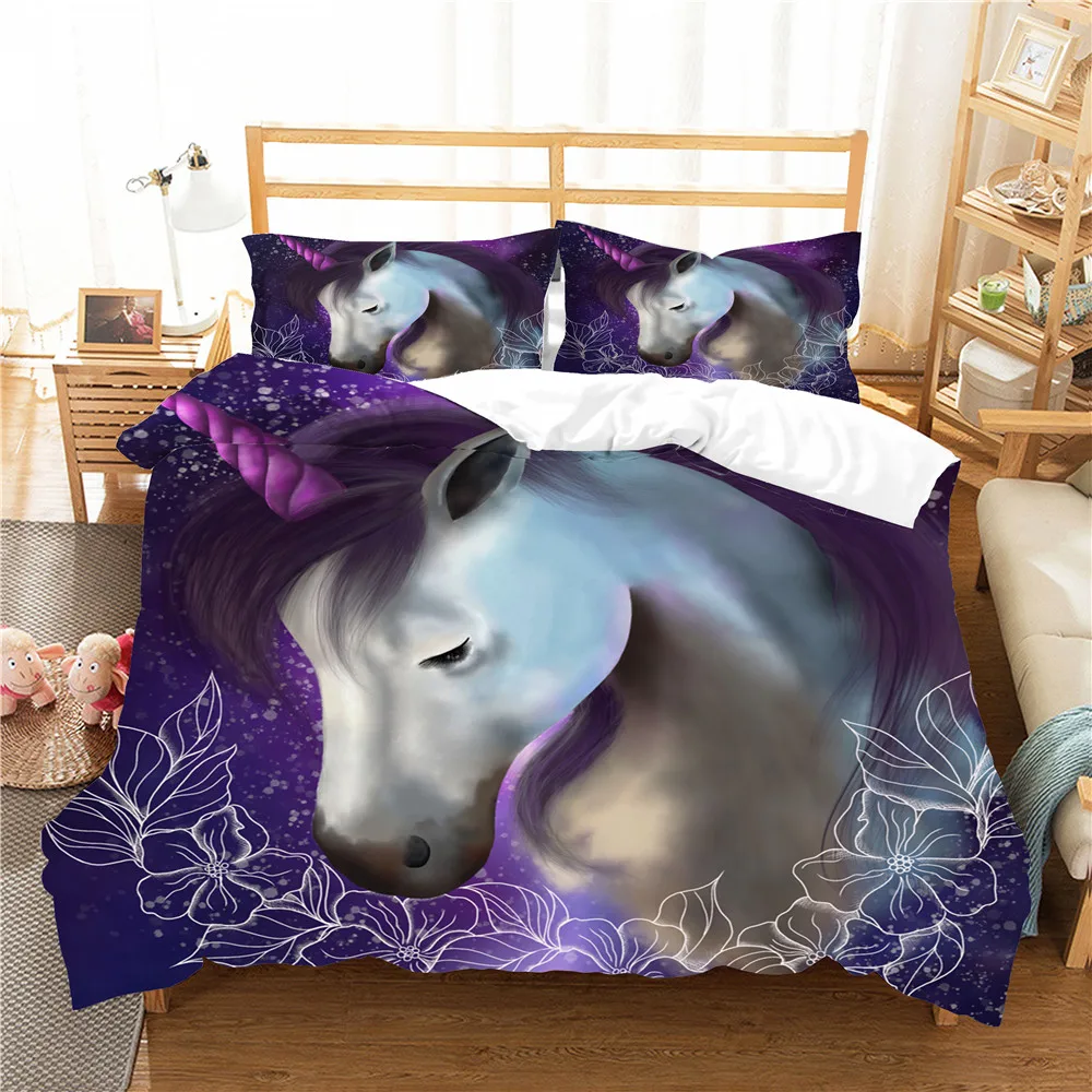 Bed Clothes Duvet Cover Set Cartoon Unicorn Printed Home Textiles with Pillowcases Bed Linens King Queen Size
Bed Clothes Duvet Cover Set Cartoon Unicorn Printed Home Textiles with Pillowcases Bed Linens King Queen Size