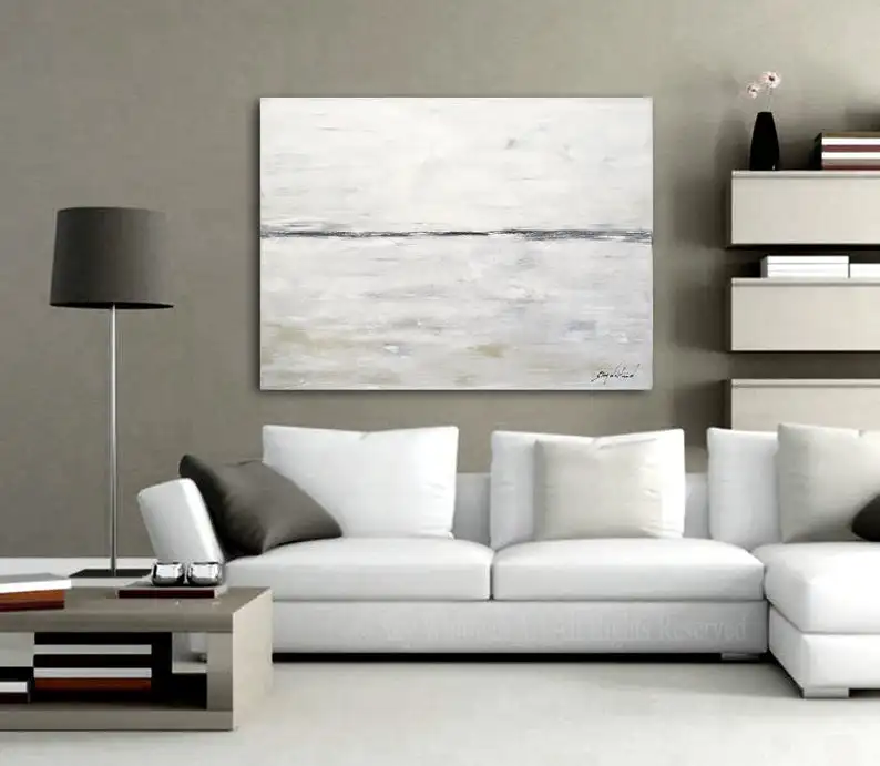 Minimalist White Painting LARGE Abstract Art Contemporary Modern Big Art Gray Taupe Black and White Landscape Huge Oil Painting
Minimalist White Painting LARGE Abstract Art Contemporary Modern Big Art Gray Taupe Black and White Landscape Huge Oil Painting