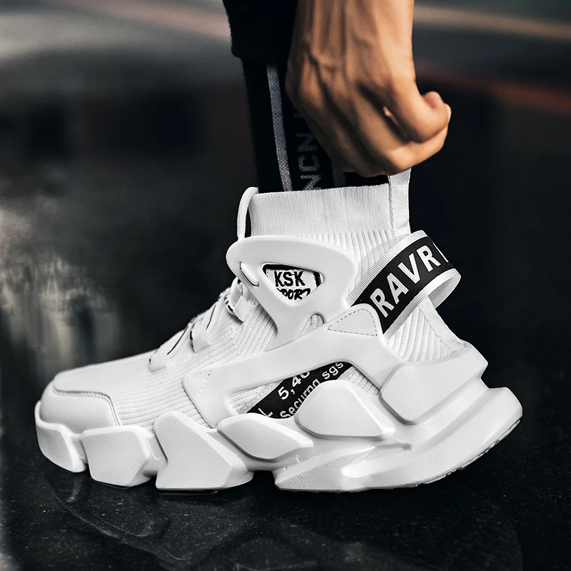 High Top Casual Men Shoes Breathable Soft Sock Sneakers Men Black and White Shoes Big Size Custom Logo Packing for Drop Shipping
High Top Casual Men Shoes Breathable Soft Sock Sneakers Men Black and White Shoes Big Size Custom Logo Packing for Drop Shipping