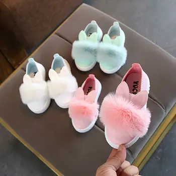 Toddler Girl Shoes Rabbit Ear Plush Ball Children Flats Crib Shoes oft Sole Prewalker Anti-slip Sneakers 
Toddler Girl Shoes Rabbit Ear Plush Ball Children Flats Crib Shoes oft Sole Prewalker Anti-slip Sneakers