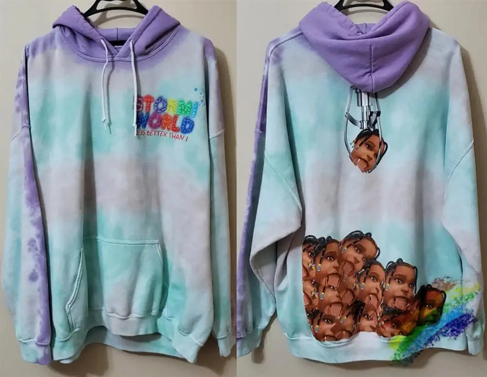 Толстовка Tie-dye для мужчин и женщин свитер с капюшоном Трэвис Скотт кактус Джек