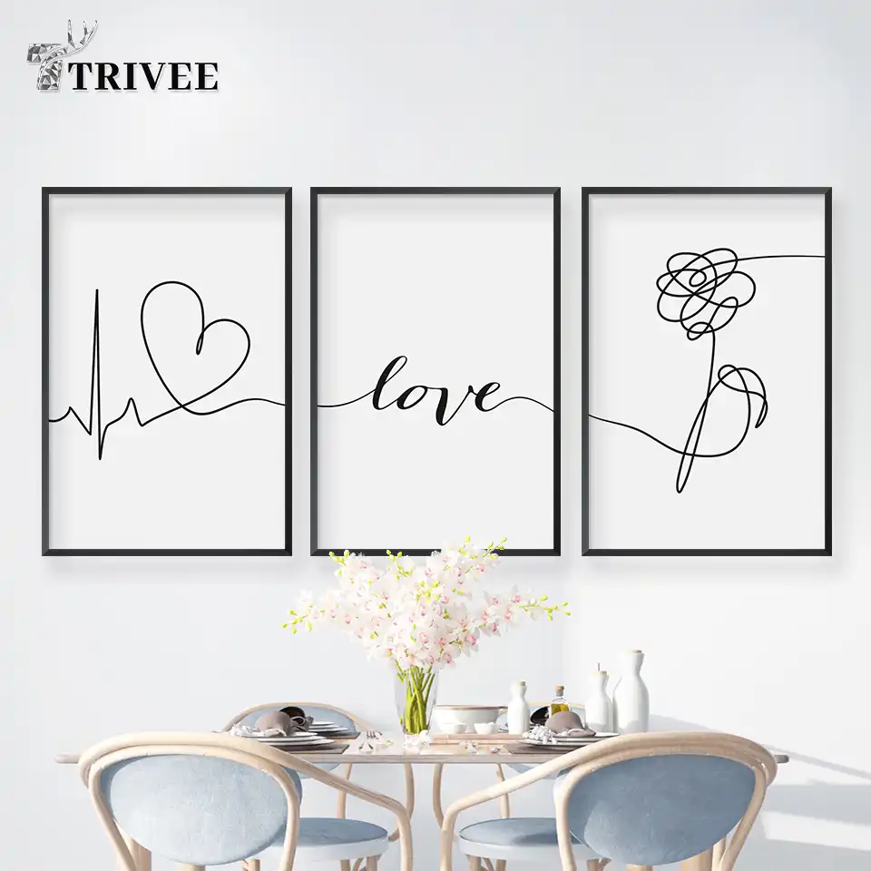 Lienzo Impermeable Pintura Minimalista Pared Arte Carteles Rosa