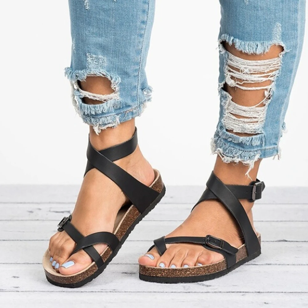 Women's Sandals Shoes 2019 Summer Toe Thick Flat Solid PU Casual Girl Beach Female Flops Ladies Footwear Women Black Brown 35-43
Women's Sandals Shoes 2019 Summer Toe Thick Flat Solid PU Casual Girl Beach Female Flops Ladies Footwear Women Black Brown 35-43