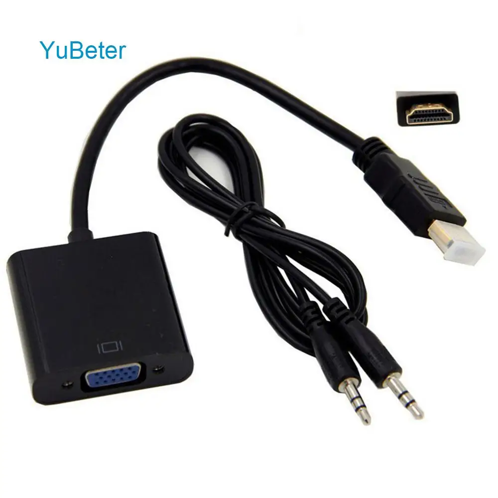 Адаптер YuBeter 1080P HDMI VGA преобразователь штырь гнездо цифро аналоговый аудиокабель