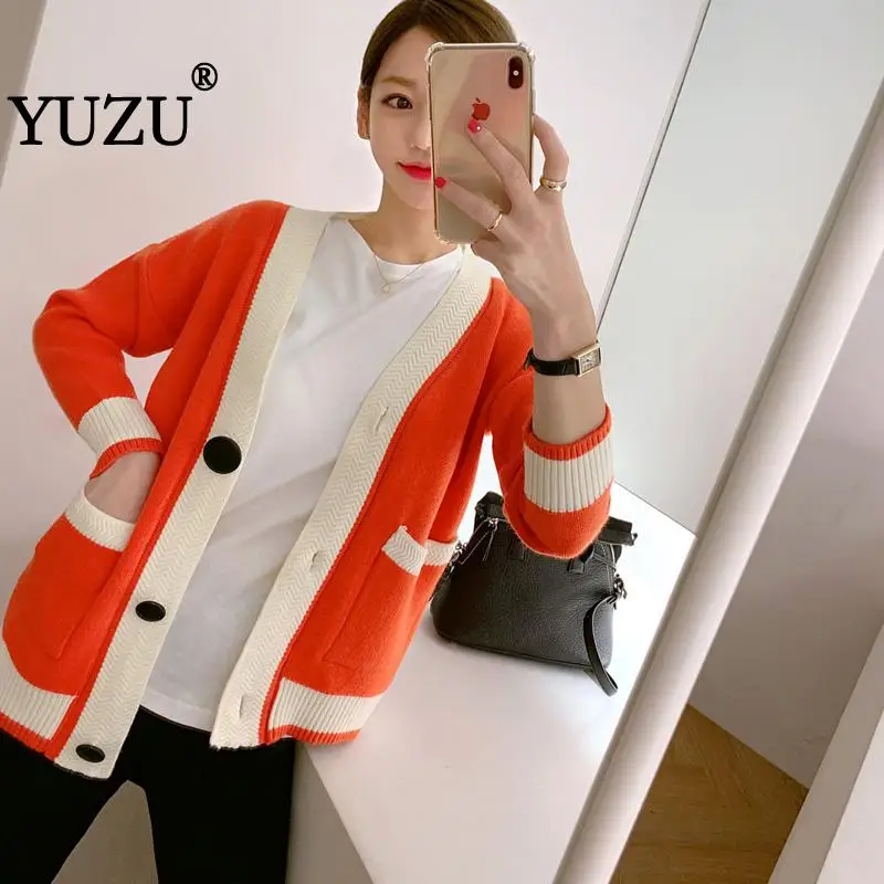 Cardigans Women Winter Casual Single-breasted Long Sleeve Pocket Knitted Cardigan Sweater Black Orange Fashion Short Cardigan
Cardigans Women Winter Casual Single-breasted Long Sleeve Pocket Knitted Cardigan Sweater Black Orange Fashion Short Cardigan