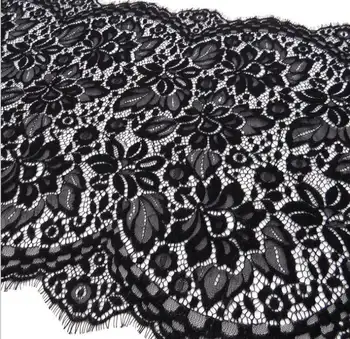 french chantilly lace fabric, eyelash lace trim in off white/black for wedding dress, couture, curtains Price: 
french chantilly lace fabric, eyelash lace trim in off white/black for wedding dress, couture, curtains Price: