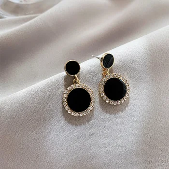 2020 New Crystal Classic Round Black Circle Drop Earrings For Women Lovely temperament Boucle D'oreille Party Jewelry Gifts
2020 New Crystal Classic Round Black Circle Drop Earrings For Women Lovely temperament Boucle D'oreille Party Jewelry Gifts