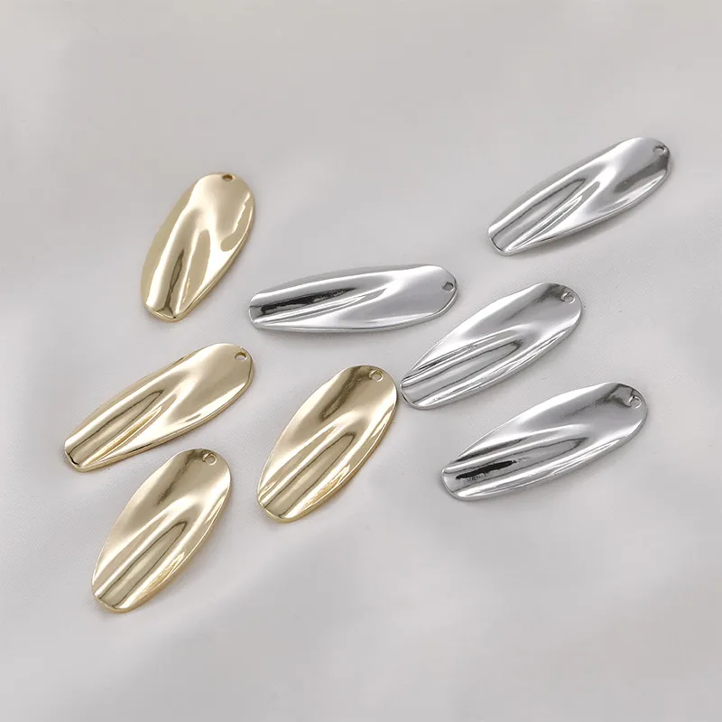 

New style 50pcs/lot geometry irregular Fold ovals shape copper floating locket charms diy jewelry earring accessory
