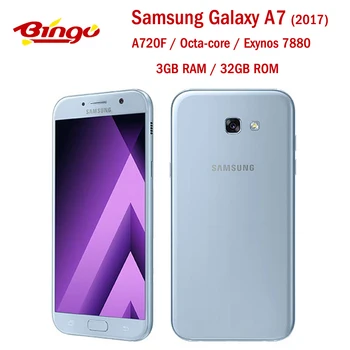 

Samsung Galaxy A7 (2017) A720F Original Android mobile phone Exynos Octa core 5.7" 16MP&16MP 3GB RAM 32GB ROM Fingerprint NFC
