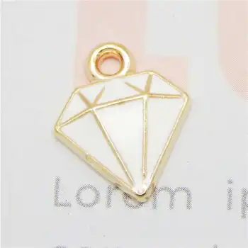 Julie Wang 10PCS Enamel White Diamond Shape Charms Gold Tone Drop Oil Geometric Alloy Jewelry Making Accessory 
Julie Wang 10PCS Enamel White Diamond Shape Charms Gold Tone Drop Oil Geometric Alloy Jewelry Making Accessory