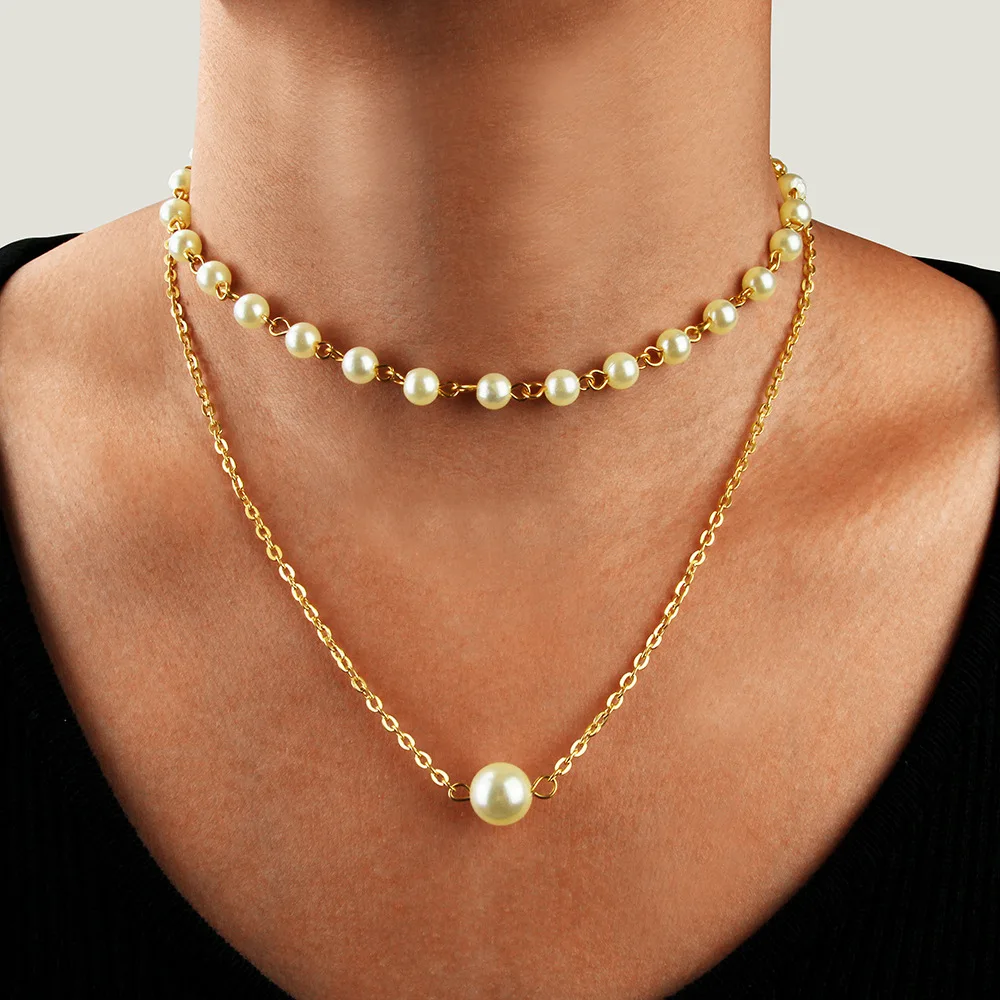 New Fashion Gold Color Simulated Pearl Necklaces Geometric Crystal Pendants Necklaces For Women Beads Choker Bijoux
New Fashion Gold Color Simulated Pearl Necklaces Geometric Crystal Pendants Necklaces For Women Beads Choker Bijoux