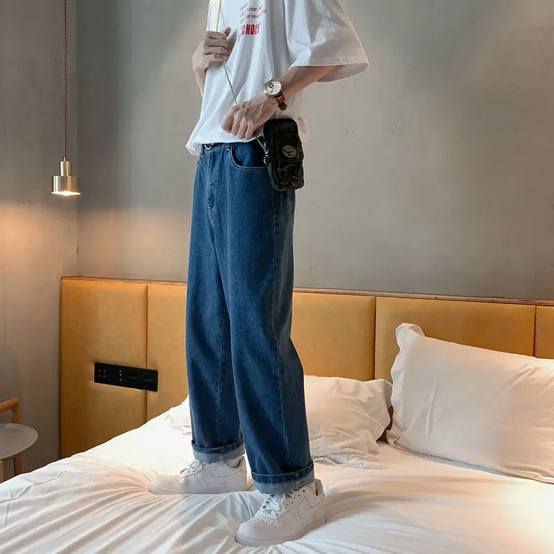 Korean Style Straight Jeans Men's Fashion Retro Casual Blue Black Jeans Men Streetwear Wild Loose Hip Hop Denim Trousers Mens
Korean Style Straight Jeans Men's Fashion Retro Casual Blue Black Jeans Men Streetwear Wild Loose Hip Hop Denim Trousers Mens