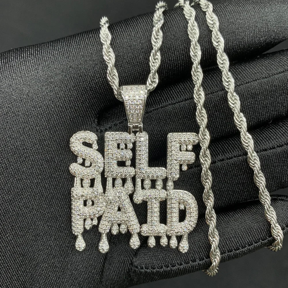 Iced Out Cubic CZ Bling Bubble Letters Self-Paid Pendant Necklace Men Women Hip Hop Gold Silver Color CZ Necklace Charm Gifts
Iced Out Cubic CZ Bling Bubble Letters Self-Paid Pendant Necklace Men Women Hip Hop Gold Silver Color CZ Necklace Charm Gifts