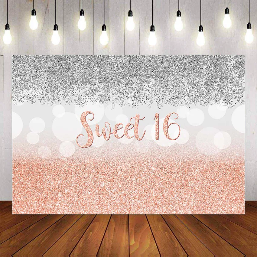 Mehofond Photography Background Sweet 16 for Girl Happy Birthday Gold Polka Dot Customize Party Photophone Backdrop Photo studio