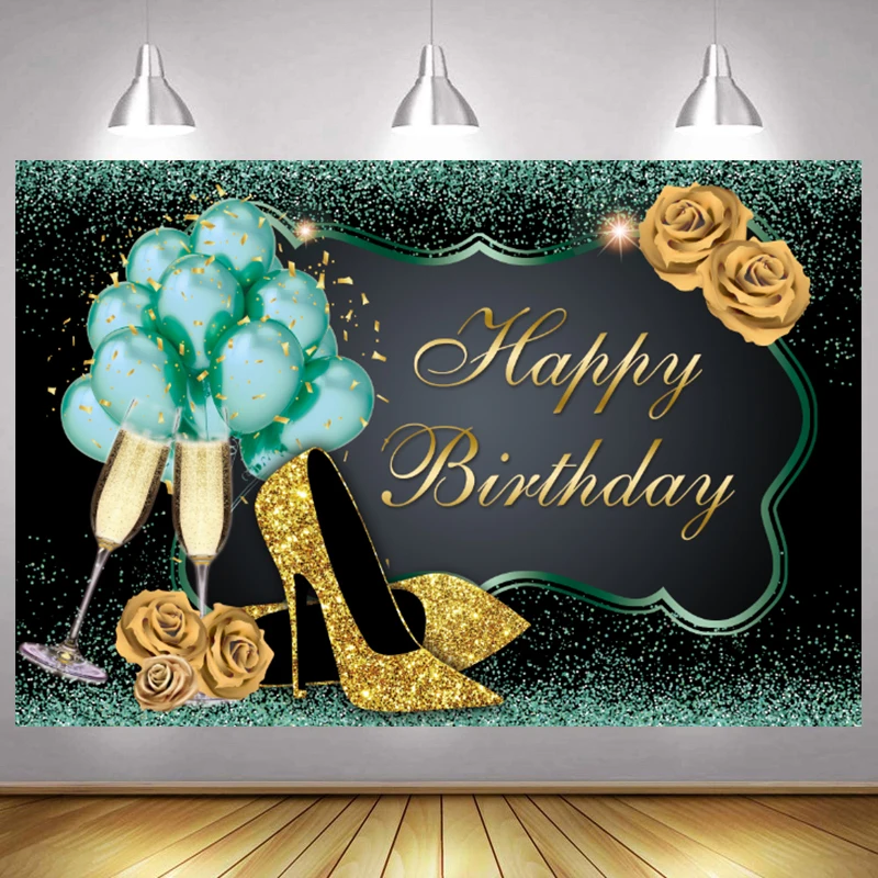 Green Happy Birthday Photo Backdrop Party Flower Glitter Photography Background Lady Men Banner Kids Photocall
Green Happy Birthday Photo Backdrop Party Flower Glitter Photography Background Lady Men Banner Kids Photocall